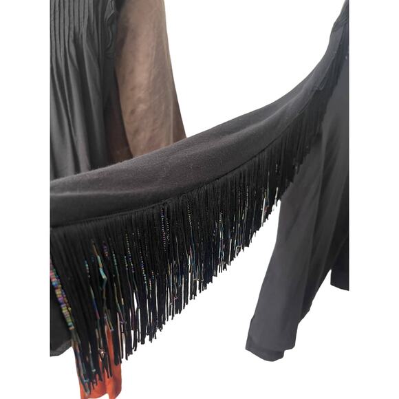 Baja East Embellished Mini Dress Western Cowboy Fringe Festival Party Sz 0 - Picture 8 of 10